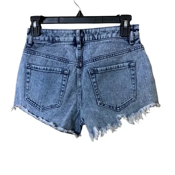 Pacsun High Rise Festival Jean Shorts Size 24 Lace up Front - Picture 2 of 10